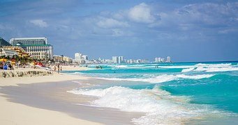 Cancun - Mit Palmen Strand Hotels Meer