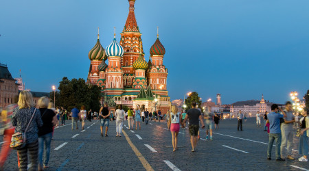 Roter Platz, Moskau mit Basilius-Kathedrale